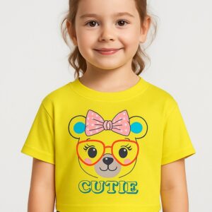 Yellow Cutie Bear Crop Top